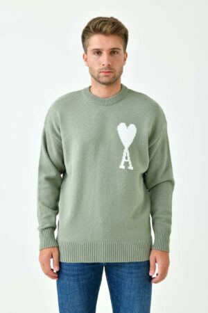 Ami White Heart Oversized Logo Trui