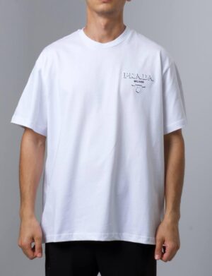 Prada Logo Embroidered T-Shirt