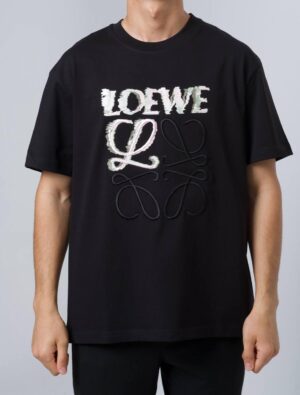 Loewe Glitch Anagram Embroidered T-Shirt