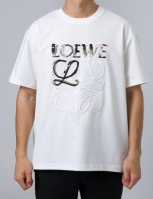 Loewe Glitch Anagram Embroidered T-Shirt