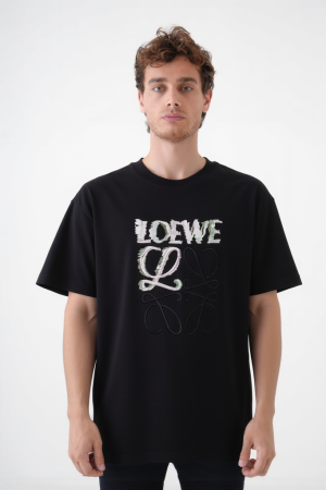 Loewe Glitch Anagram Embroidered T-Shirt