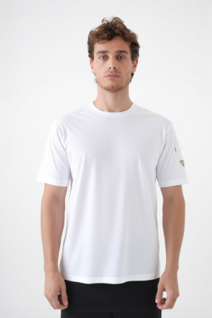Prada Sleeve Logo Plaque T-Shirt