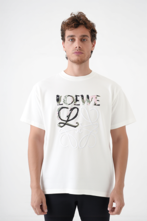 Loewe Glitch Anagram Embroidered T-Shirt
