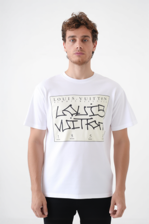 Louis Vuitton Signature Logo Embroidered T-Shirt