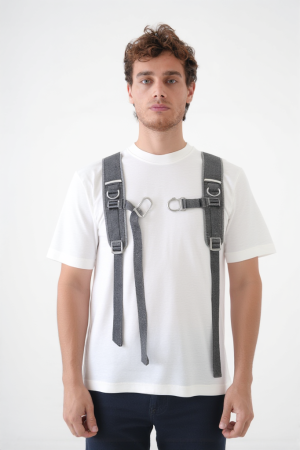 Off White Backpack Skate Print T-Shirt