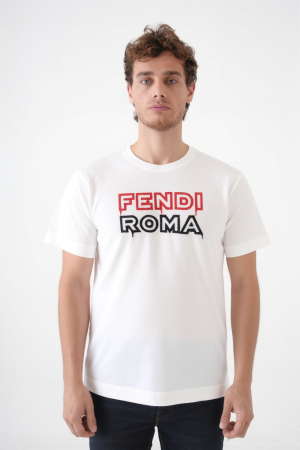 Fendi Logo Embroidered T-Shirt