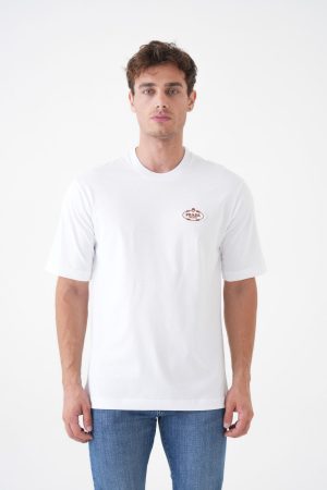 Prada Logo Embroidered T-Shirt