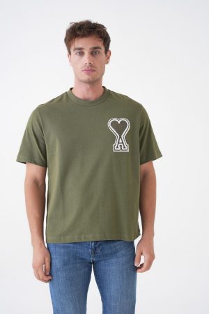 Ami Paris 'Oversized Heart' Emroidered T-Shirt