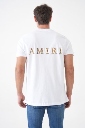 Amiri Leopard Logo Print T-Shirt