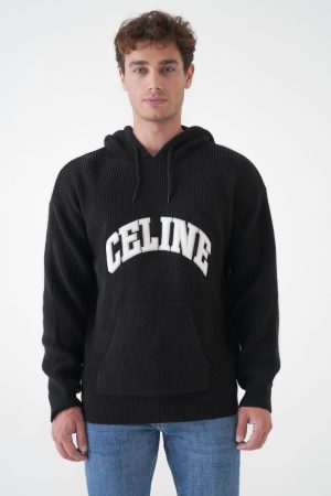 Celine Overfit Ribbed Wool Hoodie
