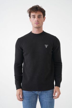 Prada Logo Embroidered Trui