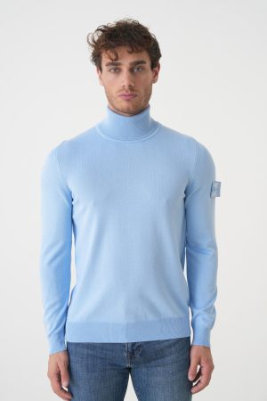 Stone Island Ghost 565FC Fijngebreide coltrui van wol