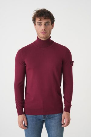 Stone Island Ghost 565FC Fijngebreide coltrui van wol