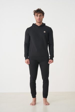 Moncler Logo Patch Cotton Hoodie + Logo patch cotton track pants jogging