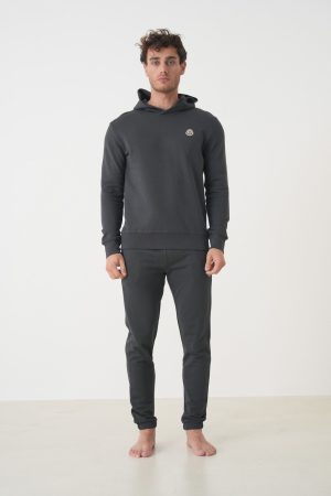 Moncler Logo Patch Cotton Hoodie + Logo patch cotton track pants jogging