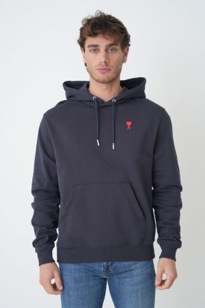 Ami Paris Heart Embroidered Hoodie