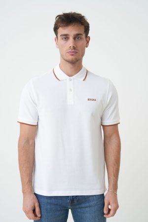 Zegna Logo Embroidered Polo Shirt