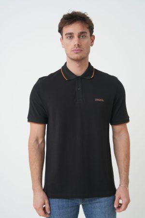 Zegna Logo Embroidered Polo Shirt
