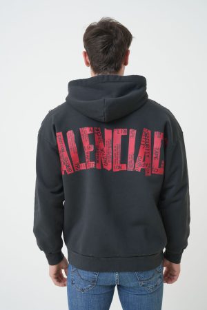 Balenciaga 'Security Tape' Logo Zip-Up Hoodie