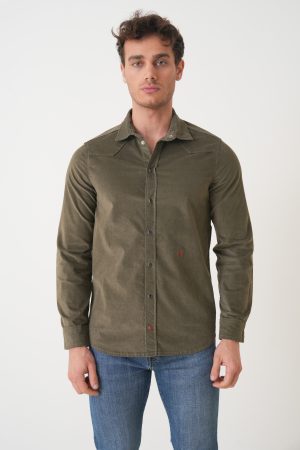 Jacob Cohen 'Ribbed Western' Slim Overhemd