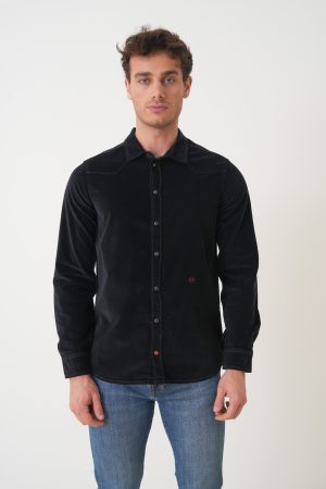 Jacob Cohen 'Ribbed Western' Slim Overhemd