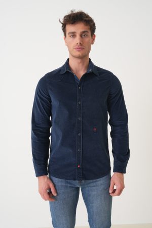 Jacob Cohen 'Ribbed Western' Slim Overhemd