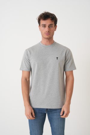 Ami Paris Black Heart Embroidered T-Shirt