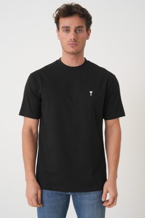 Ami Paris White Heart Embroidered T-Shirt