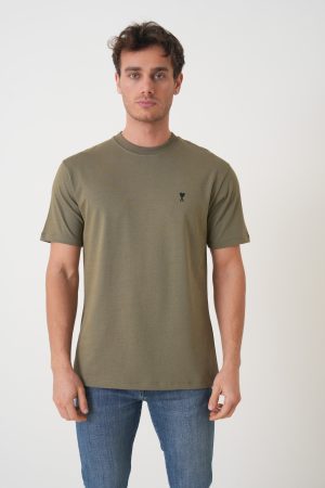 Ami Paris Black Heart Embroidered T-Shirt