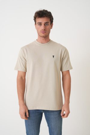 Ami Paris Black Heart Embroidered T-Shirt