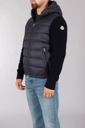 Moncler Regular Fit Down Padded Virgin Wool Zip Cardigan