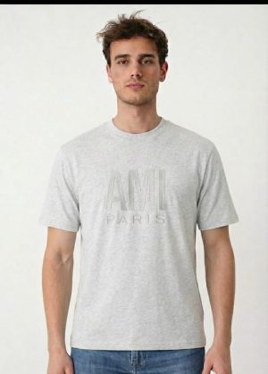 Ami Paris Logo Embroidered T-Shirt