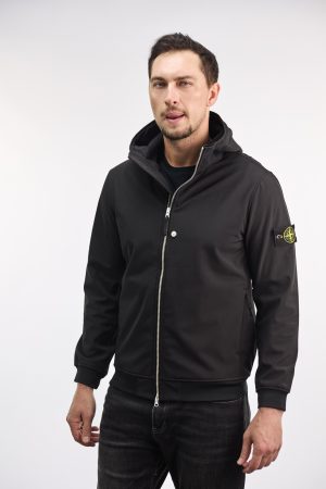 Stone Island Soft Shell Q100004 Light Hooded Jas Zwart