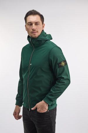 Stone Island Soft Shell Q100004 Light Hooded Jas Groen