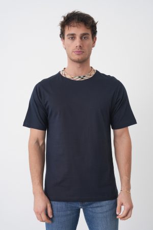 Burberry 'Checked Collar Detail' T-Shirt