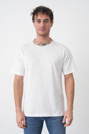 Burberry 'Checked Collar Detail' T-Shirt