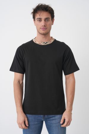 Burberry 'Checked Collar Detail' T-Shirt