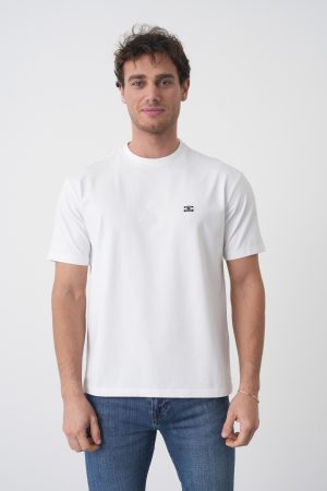 Celine 'Triomphe' Logo Embroidered T-Shirt