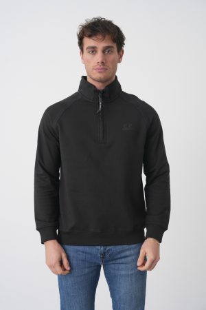C.P. Company Logo Print Half-Zip Sweater