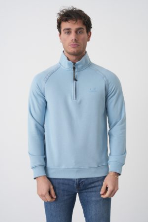 C.P. Company Logo Print Half-Zip Sweater