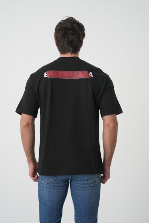Balenciaga Taped Logo Embroidered T-Shirt