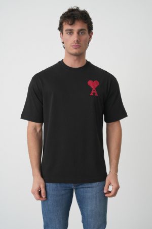 Ami Paris 'ZigZag' Logo Embroidered T-Shirt