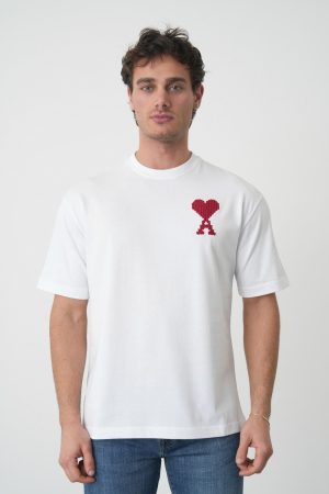 Ami Paris 'ZigZag' Logo Embroidered T-Shirt