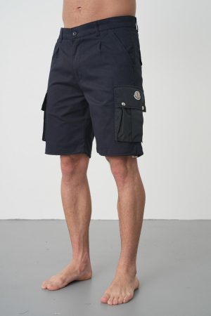 Moncler Logo Patch Cargo Shorts Navy