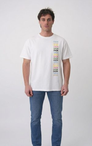 Christian Dior 'Multi Logo' Print T-Shirt