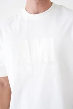 Ami Paris 'Tonal Logo' Embroidered T-Shirt - Afbeelding 5