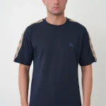 Burberry 'Check Trim' Logo Embroidered T-Shirt