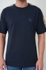 Burberry 'Check Trim' Logo Embroidered T-Shirt - Afbeelding 4