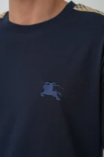 Burberry 'Check Trim' Logo Embroidered T-Shirt - Afbeelding 5