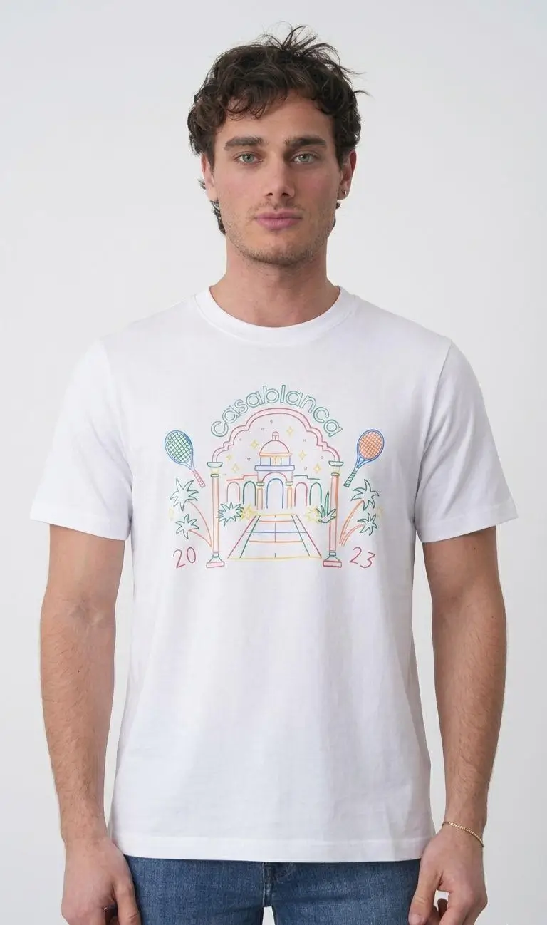 WhatsApp Image 2026-07-23 at 2.14.07 AM Casablanca 'Crayon Temple' Print T-Shirt - Afbeelding 1
